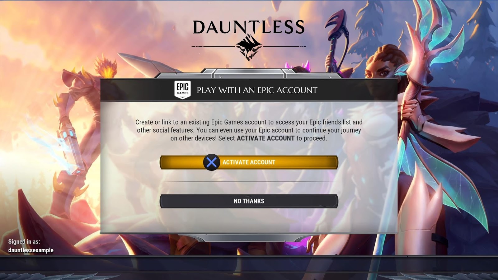 Linking Your Dauntless Account Console Account And Epic Games Account Dauntless Support