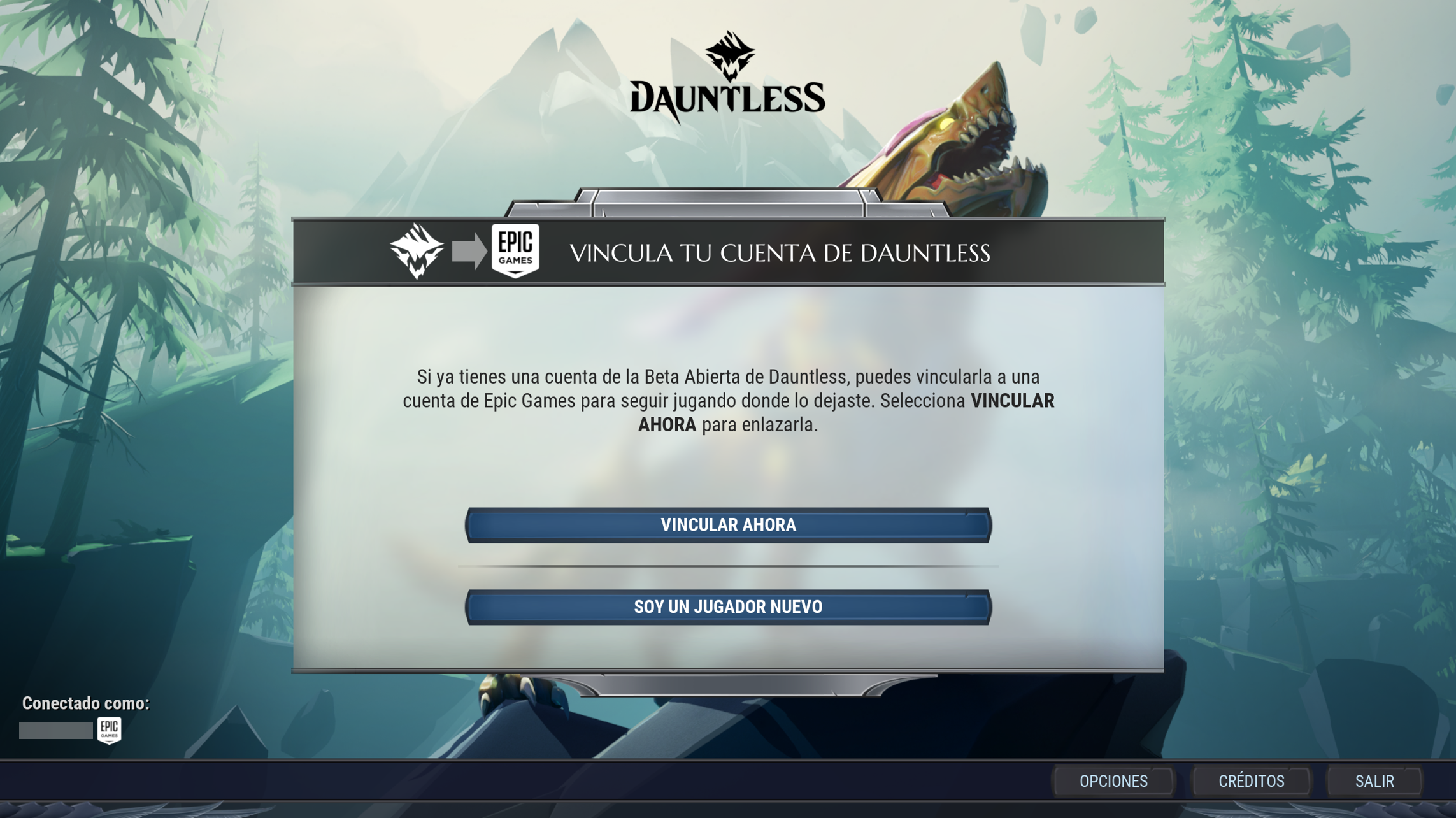 interrumpir Invitación Acercarse Vincular tu cuenta de Dauntless, cuenta de consola y cuenta de Epic Games –  Asistencia de Dauntless